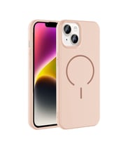 Apple iPhone 13 Uyumlu Kılıf M-safe Şarj Özellikli Zore Meta Kapak (Rose)