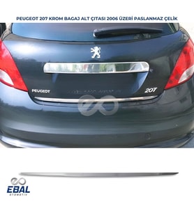 Peugeot 207 Krom Bagaj Alt Çıtası 2006 Üzeri P.Çelik