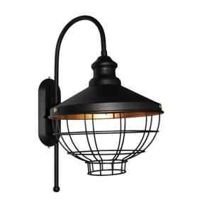 Avonni AP-4106-M1-BSY Siyah Boya Aplik E27 Metal H: 46 cm, WxD: 30x35 cm