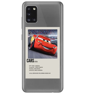 Samsung Galaxy A31 Uyumlu Cars Mcqueen Desenli Şeffaf Telefon Kılıfı