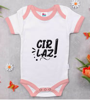 BK Kids Cırlaz Tasarımlı Pembe Bebek Body Zıbın-1