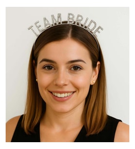 Gümüş Renk Team Bride Taç Plastik – Gelin ve Nedime Tacı