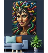 Medusa Yılan Saçlı Kadın Dekoratif Kanvas - Mdf Ahşap Tablo