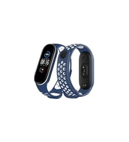 Mi Band 6 Spor Delikli Kordon - Lacivert-Beyaz