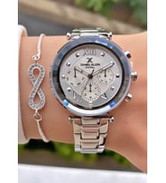 Daniel Klein Royal Silver Kadın Kol Saati – Çelik Kordonlu, Taş Detaylı, Şık Tasarım