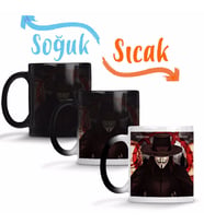 V For Vendetta Freedom Forever Sihirli Kupa Bardak Porselen