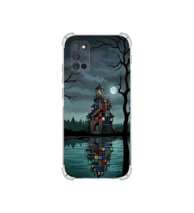 PrintiFy Ssamsung Galaxy A02s ile Uyumlu Deneysel Serisi Su Tasarımlı Uv Baskılı Köşe Korumalı Antişok Kılıf