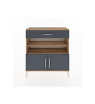 Arges Şifonyer 3 Raflı Tek Çekmeceli 2 Kapaklı 88x30x96 Çam-Antrasit