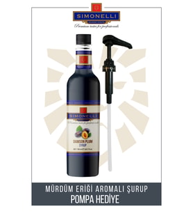 Kahve ve Kokteyl Şurubu Mürdüm Eriği Aromalı 70 CL + POMPA Simonelli