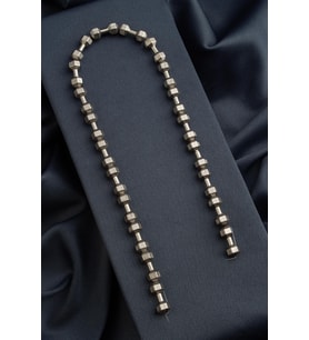 Hematit Doğal Taş Titanyum Dambıl Kesim 8x20mm Dizi