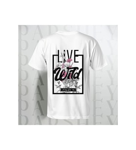Live Wild Enjoy Your Life Baskılı Unisex Yarım Kollu Bisiklet Yaka %100 Pamuk Oversize T-shirt