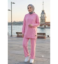 Çift Cepli Kapüşonlu İkili Takım 1668 - Pembe