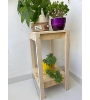 Çağlaa-design Doğal 2 Katlı 77*35*30 Ahşap Dekoratif Çiçeklik-salon-oturma Odası-sehpa