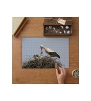 Leylek Yuvası- Yavrularını Besleyen Leylek Anne Tasarımı 240 parça Ahşap Puzzle Ahşap Kutuda MP00617