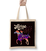Horse Girl Nature Forest Horses Riding Horseshoe Dressage Bez Çanta Uzun Saplı