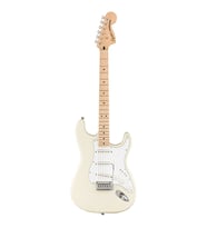 Squier 0378002505 Affinity Stratocaster Elektro Gitar (Olympic White) Akçaağaç Klavye Beyaz Renk ve 2-Noktalı Tremolo