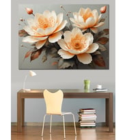 Pembe Beyaz Lotus Çiçekleri Dekoratif Kanvas - Mdf Ahşap Tablo