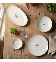 GÜRAL PORSELEN Flora Green 12 Parça 4 Kişilik Kahvaltı Takımı 4883