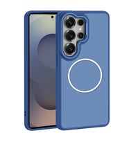Lexroo Galaxy S26 Ultra Kılıf M-Safe Şarj Özellikli Metal Kamera Çerçeveli Sanremo - Lacivert
