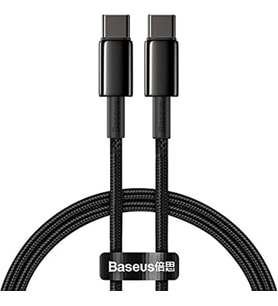 Tungsten Altın Hızlı Şarj Veri Kablosu Type-C - Type-C 100W 1M - Siyah CATWJ-01