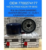 YAĞ FİLTRESİ MGN I-II-III-CLIO I-II-III-FLUENCE-KNG-LGN I-II-III-TWNGO-TRAFİC-R9-R19-LOGAN-SANDERO-DUSTER Clio Kango Fluence Laguna Megane Kadjar R9 R11 R19