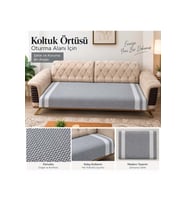 Özdilek 2 Adet Pamuklu Oturma Yerini Örten Zigzag Koltuk Örtüsü (80x210)