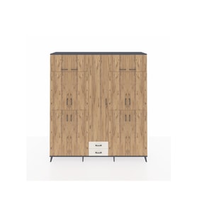Hyperion Dolap 10 Raflı 2 Çekmeceli 4 Askılı 220x44x243 Antrasit-Çam/Aytaşı