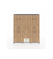 Hyperion Dolap 10 Raflı 2 Çekmeceli 4 Askılı 220x44x243 Antrasit-Çam/Aytaşı