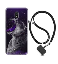 Xiaomi Redmi 8A 8 Pro 9C 9T 10C 11T Pro Kılıf Boyun Askılı Silikon Purple Leopar 1750