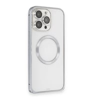 Joko Apple İphone 15 Pro Max Kılıf Metal Bumper Magneticsafe Kapak - Gri