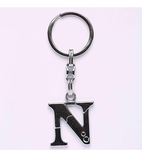 ( N HARFİ) ANAHTARLIK METALİK KROM-ANAH453