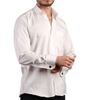 Krem Rahat Kesim Micro Kumaş Kol Düğmeli Regular Fit Erkek Gömlek - 190-10