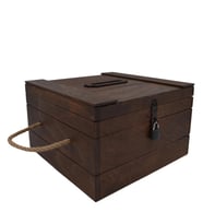 Kilitli Ahşap Kutu 29cmx29cm (Der.17cm) Düğün,Nişan Takı Merasimi Kutusu