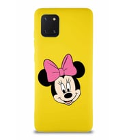 Samsung Galaxy Note 10 Lite Soft Premier Kapak Minnie Mouse-C Tasarımlı Silikon Kılıf - Sarı (Şeffaf)