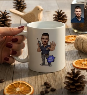 Kişiye Özel Karikatürlü Özel Güvenlik Kupa Bardak Doğum Günü Hediyesi