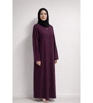 Fermuarlı Viskon Namaz Elbisesi /Ferace (Mor)