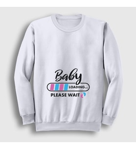 Presmono Unisex Beyaz Baby Loading Yükleniyor Doğum Hamilelik Sweatshirt 531510tt
