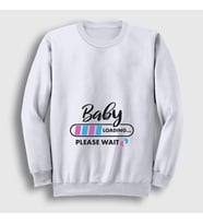 Presmono Unisex Beyaz Baby Loading Yükleniyor Doğum Hamilelik Sweatshirt 531510tt