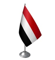 Masa Üstü Yemen Bayrağı Krom Direk Masa Bayrak Seti