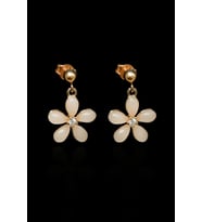 Papatya Silver 925 Ayar Gümüş Ay Taşlı Yasemin Çiçeği Çivili Küpe (Rose)