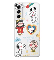 Samsung Galaxy S22 Uyumlu Snoopy Tasarımlı Şeffaf Telefon Kılıfı