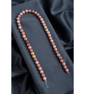 Rodonit Doğal Taş Parlak Pembe Küre Kesim 8mm Dizi [AA]