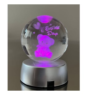 Ayıcık Temalı 3D Renkli Işıklı Cam Küre