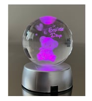Ayıcık Temalı 3D Renkli Işıklı Cam Küre