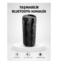 Mey İthalat® Bluetooth 5.0 Kablosuz Hoparlör Çift Sürücülü Yüksek Ses Kalitesi Kompakt Tasarım