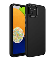 Galaxy A03 Kılıf Zore Luna Dışı Soft Yumuşak İçi Kadife Kılıf (Siyah)