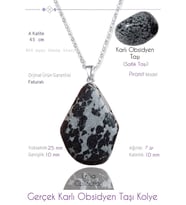 Sertifikalı Piramit Model Karlı Obsidyen Taşı Kolye (Çok Renkli)