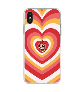 Iphone X ve XS Uyumlu Powerpuff Blossom Tasarımlı Şeffaf Telefon Kılıfı