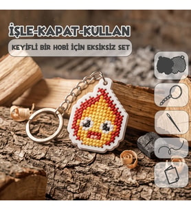 Etamina Anime Hediye Hobi Seti: Calcifer ve Etamin Anahtarlık Kiti