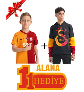 Galatasaray Orijinal 5 Yıldız Çocuk Forma Siyah 5 Yıldız Sweatshirt Hediyeli